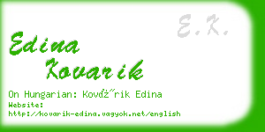 edina kovarik business card